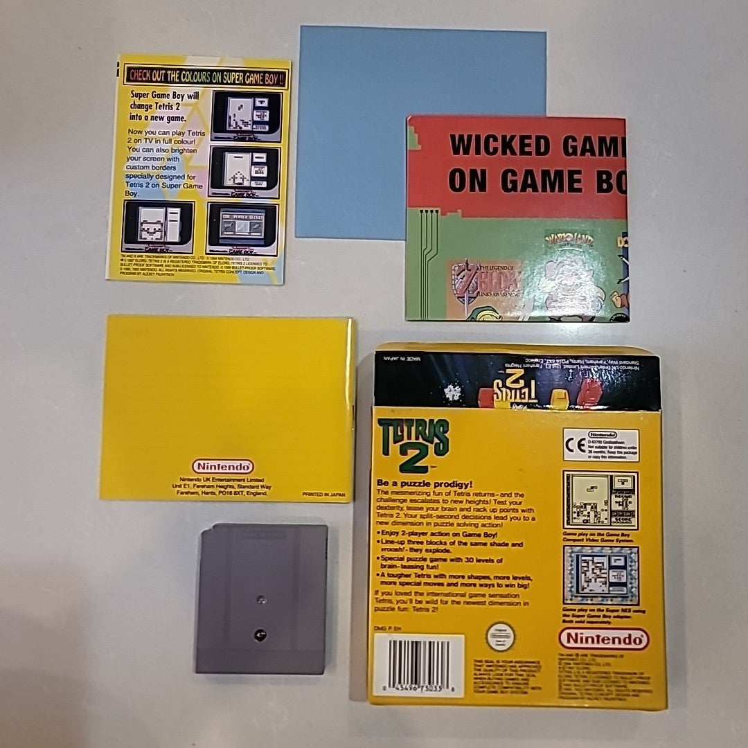 Tetris 2 (Nintendo Game Boy NGB, 1993) COMPLETE CIB Authentic Tested W/ Inserts!