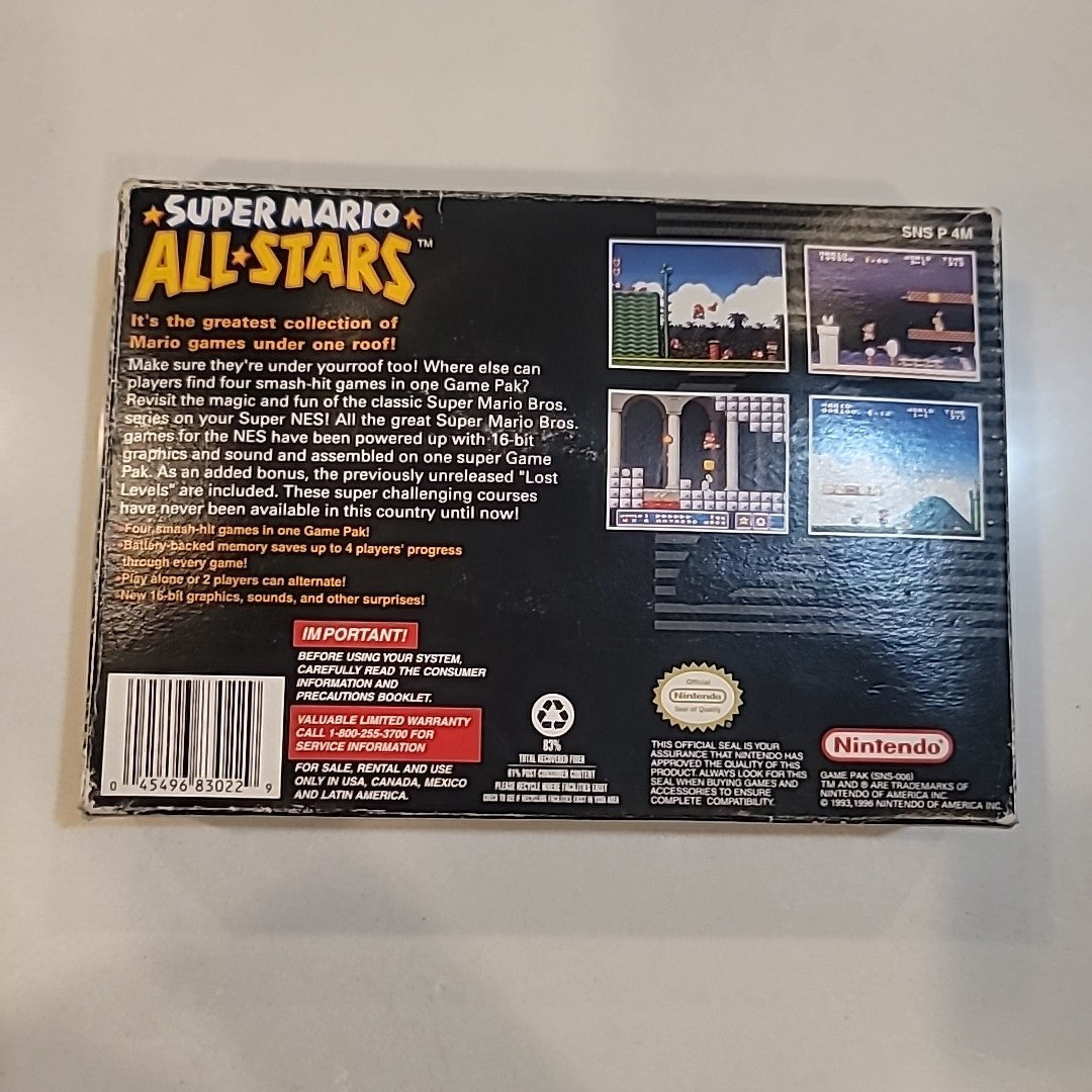 Super Mario All-Stars - SNES - Complete in Box (CIB) - Players Choice