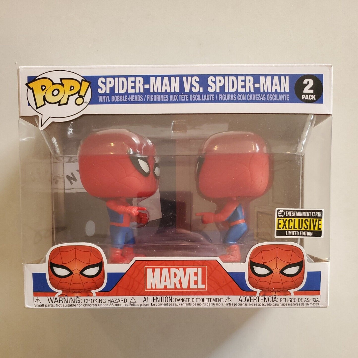 Spiderman Funko Pop! Spider-man Vs. Spider-man 2 Pack Pop! Vinyl Figure, EE Excl