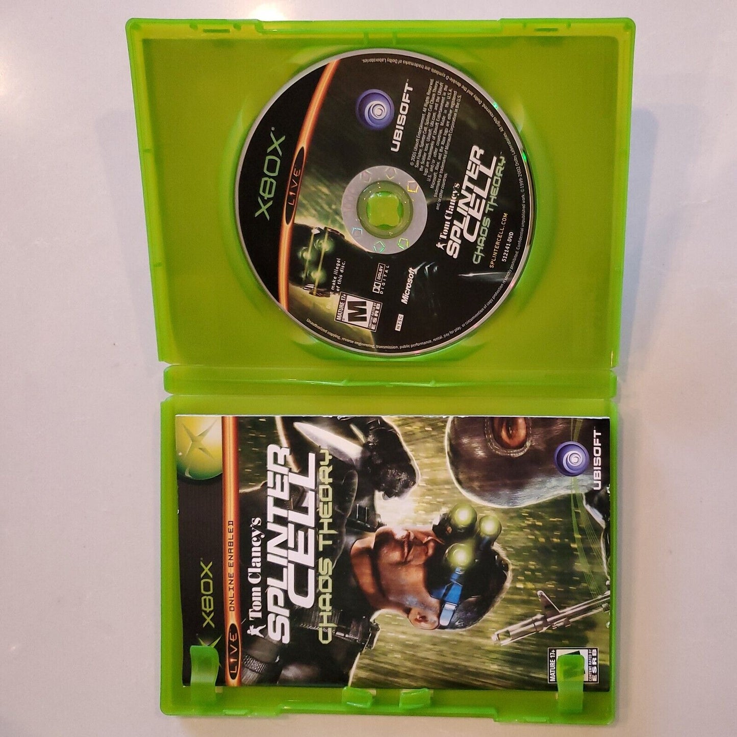 TOM CLANCY'S SPLINTER CELL CHAOS THEORY XBOX GAME ~ COMPLETE SB8