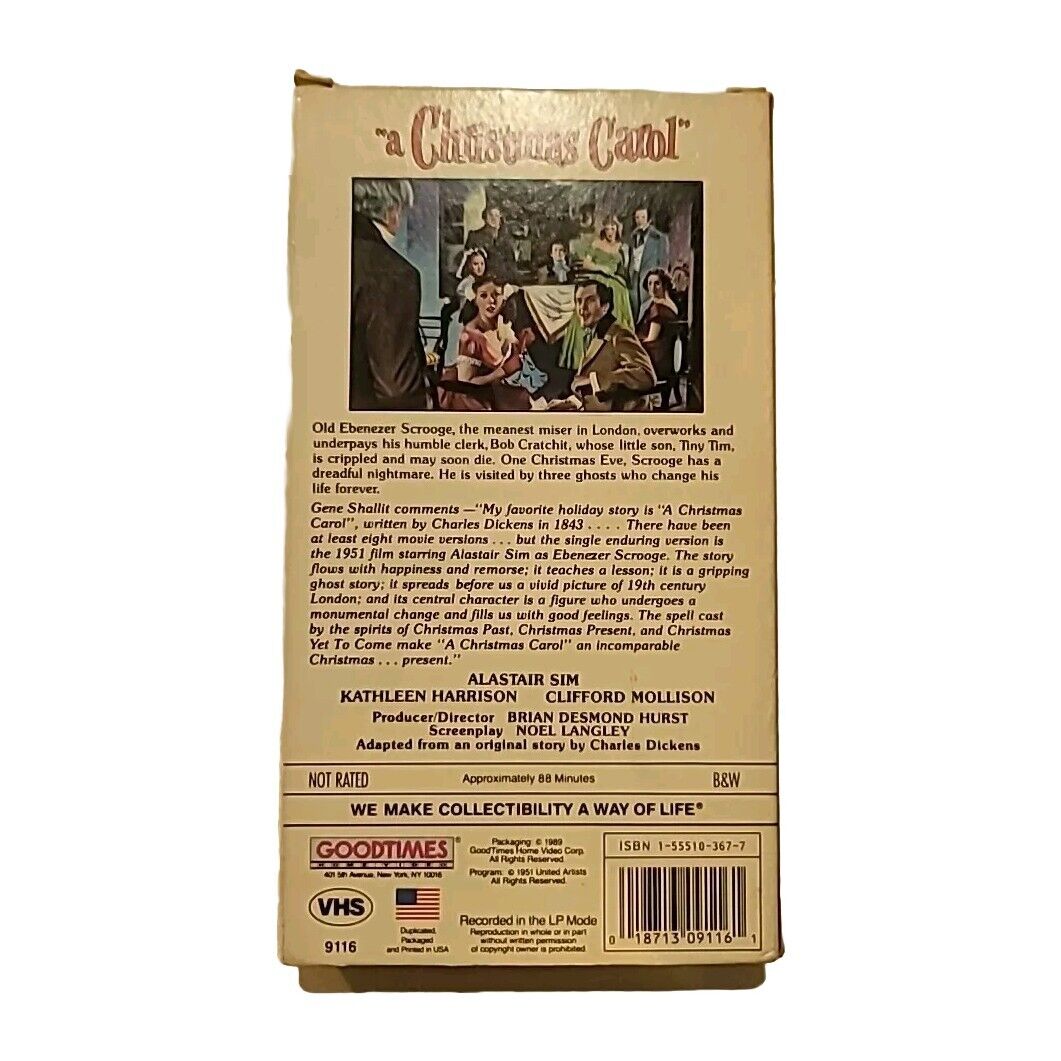 A Christmas Carol VHS 1989 Charles Dickens classic version