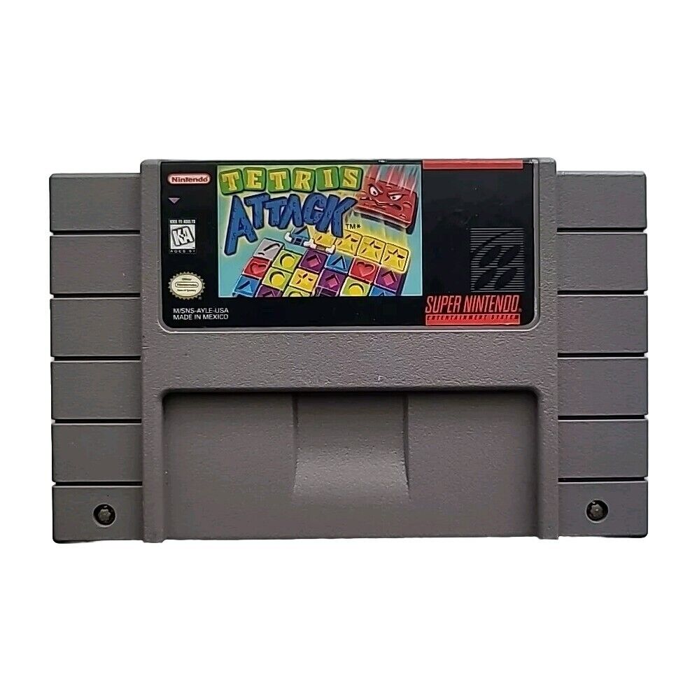 NINTENDO TETRIS ATTACK SNES GAME CARTRIDGE Tested Works Authentic 