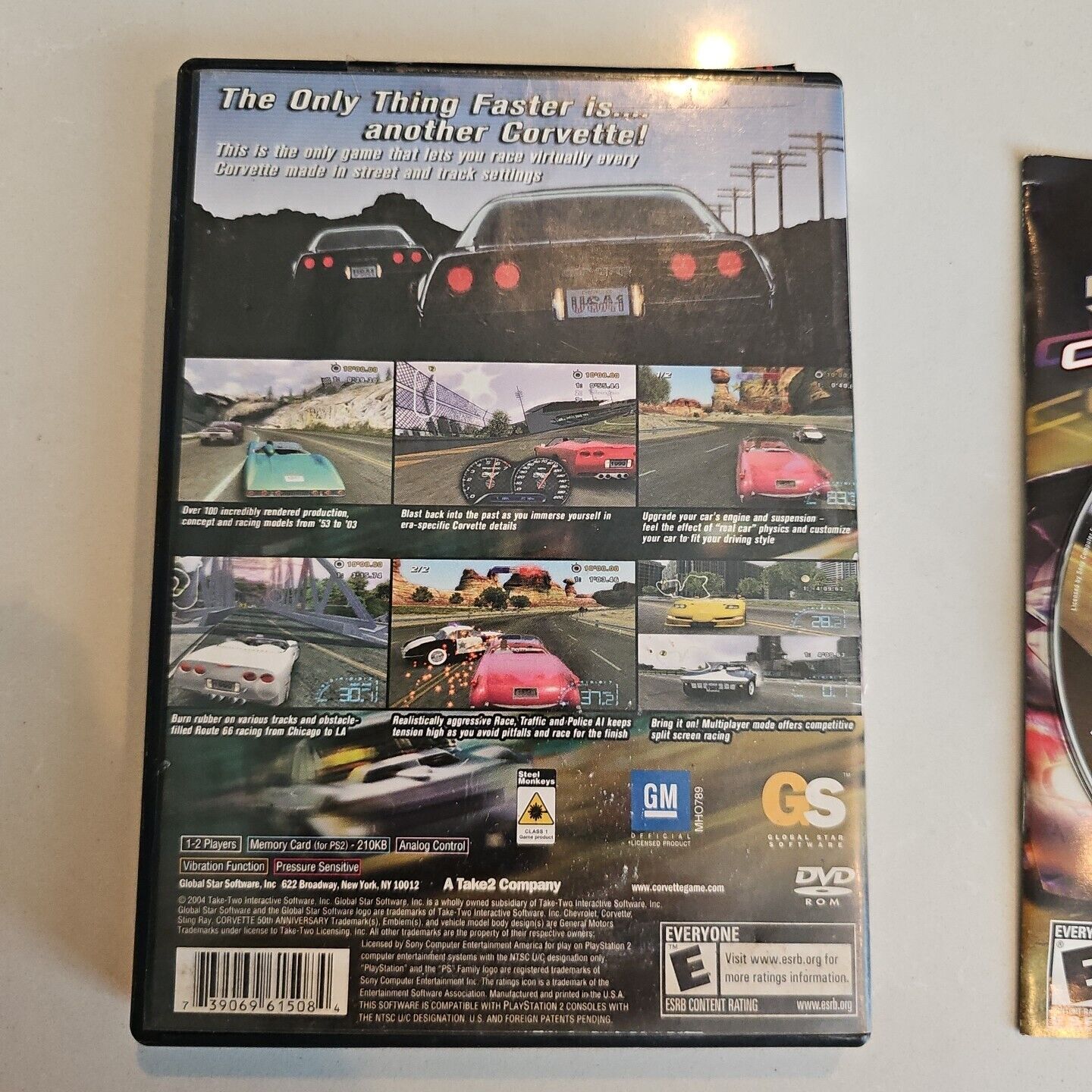 Corvette (Sony PlayStation 2, 2004) PS2 VG Complete Black Label Free Shipping