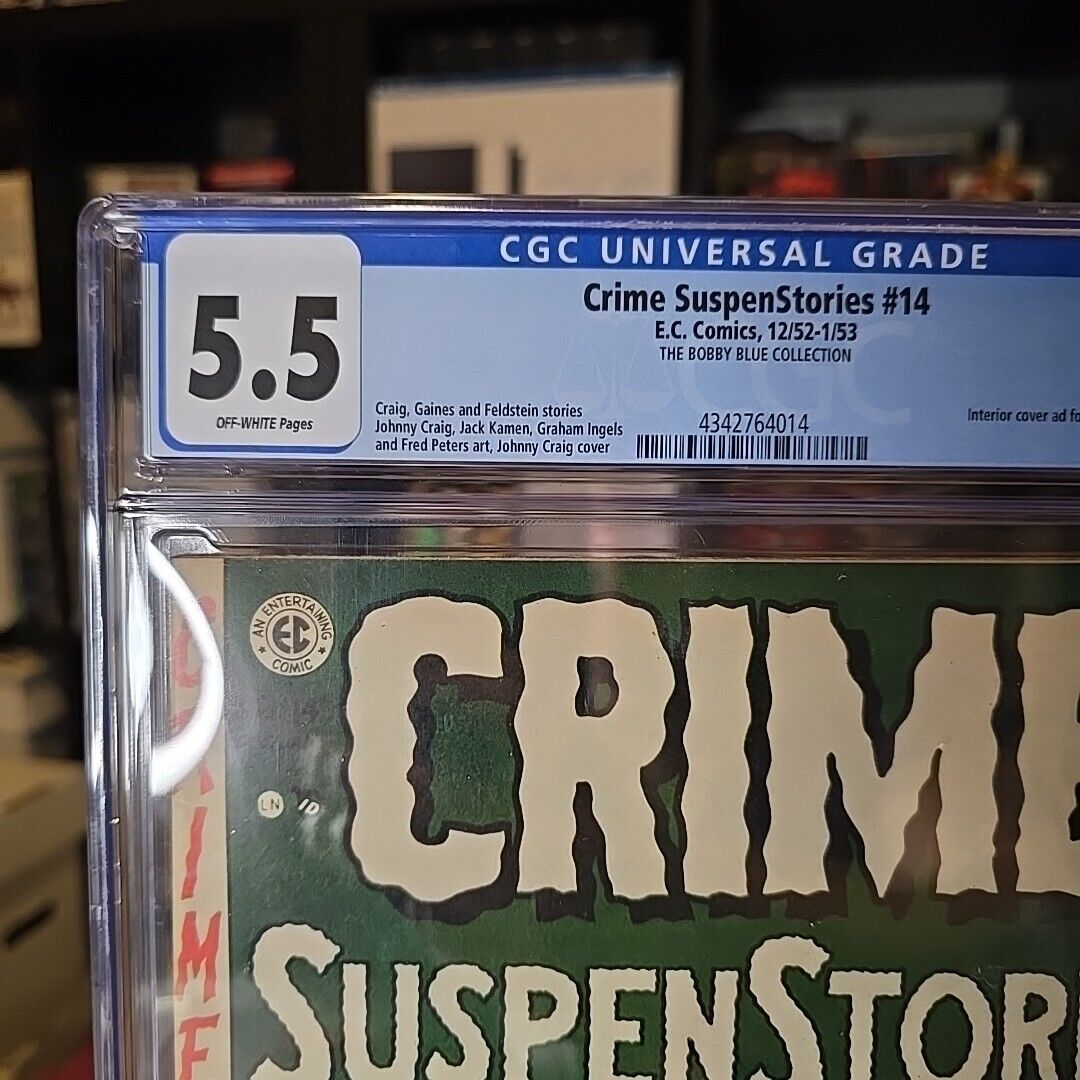 CRIME SUSPENSTORIES #14 CGC 5.5 EC COMICS 1952 JOHNY CRAIG COVER-PRE CODE HORROR