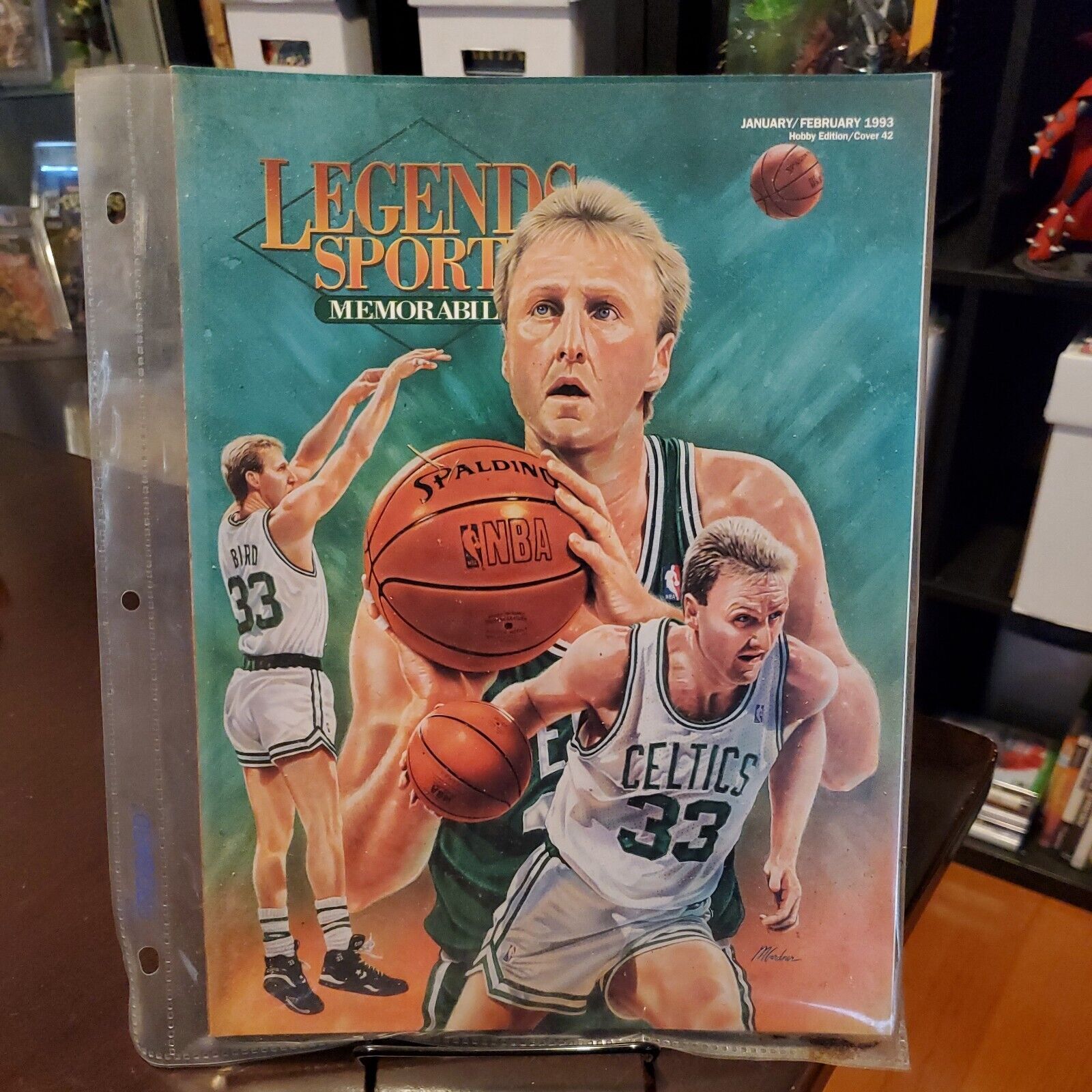 LEGENDS SPORTS MEMORABILIA MAGAZINE LARRY BIRD COVER HOBBY EDITION #42 CELTICS 