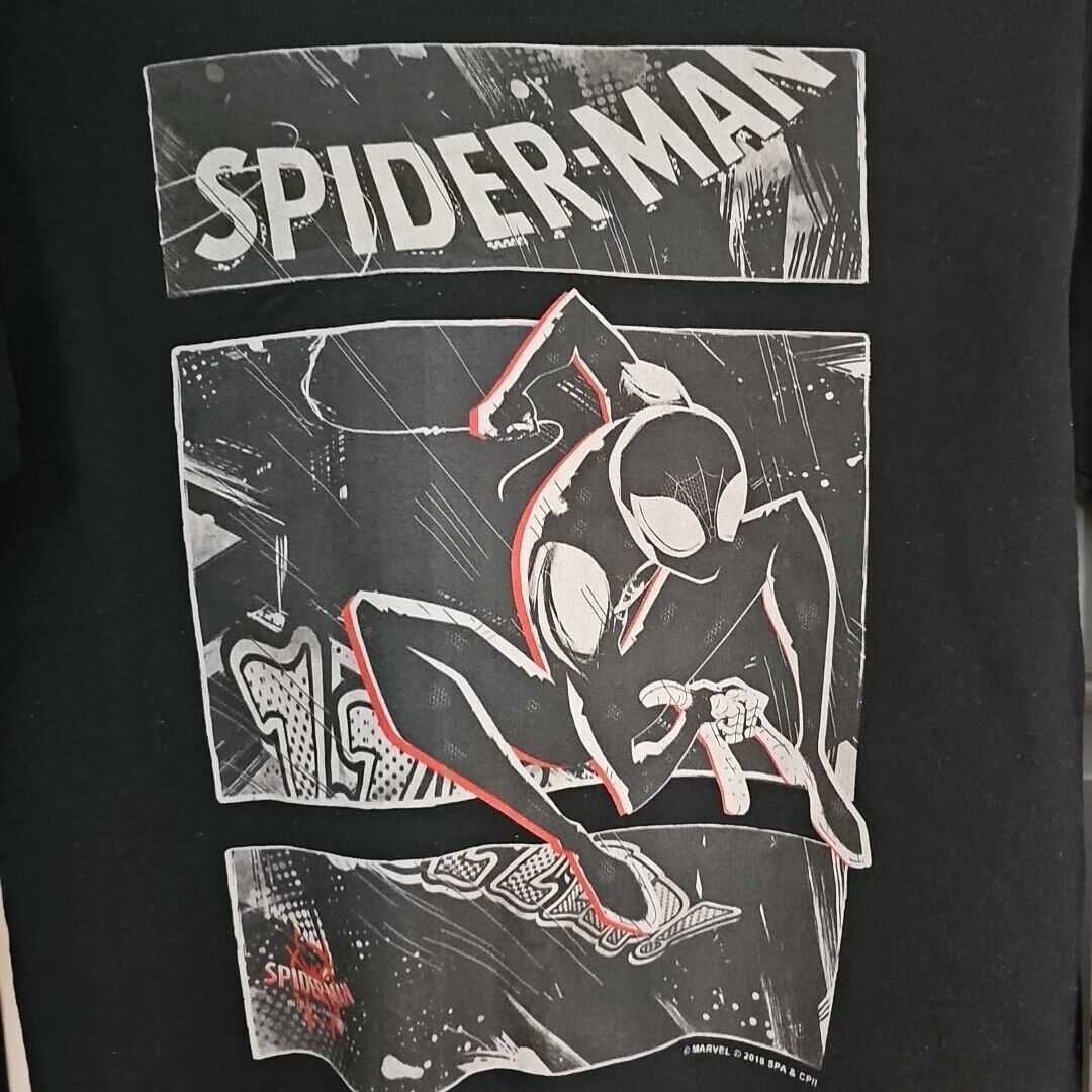 Vintage BLACK SPIDER-MAN Marvel Comics T-Shirt Size Small SM MENS Sweatshirt