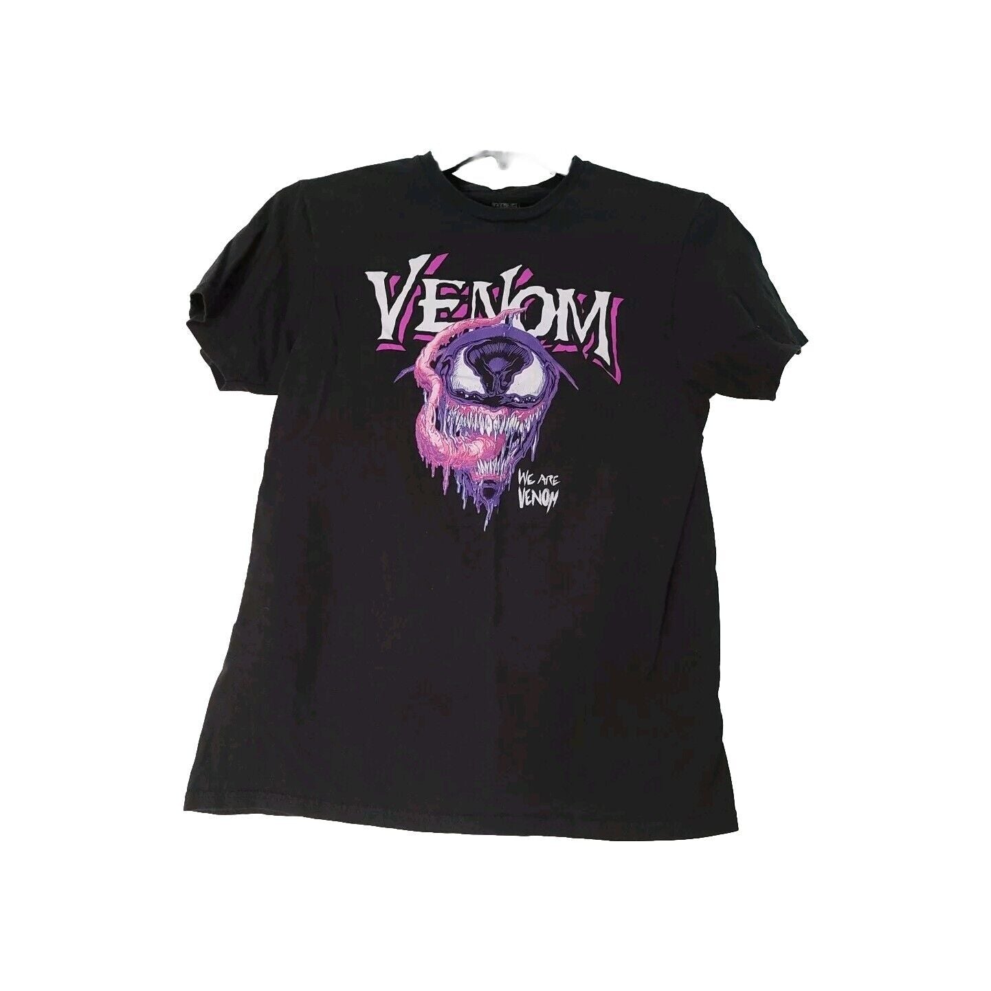 Marvel Venom Shirt Medium Black Short Sleeve Cotton Blend 