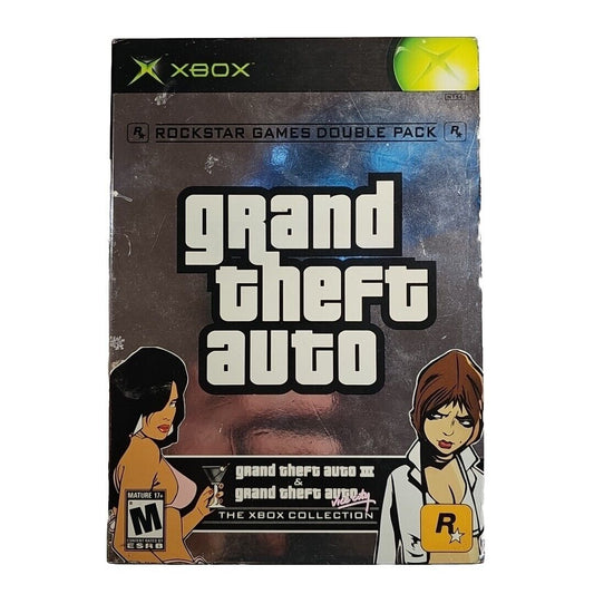 Grand Theft Auto Double Pack (Microsoft Xbox, 2003) Complete w/Posters - Tested