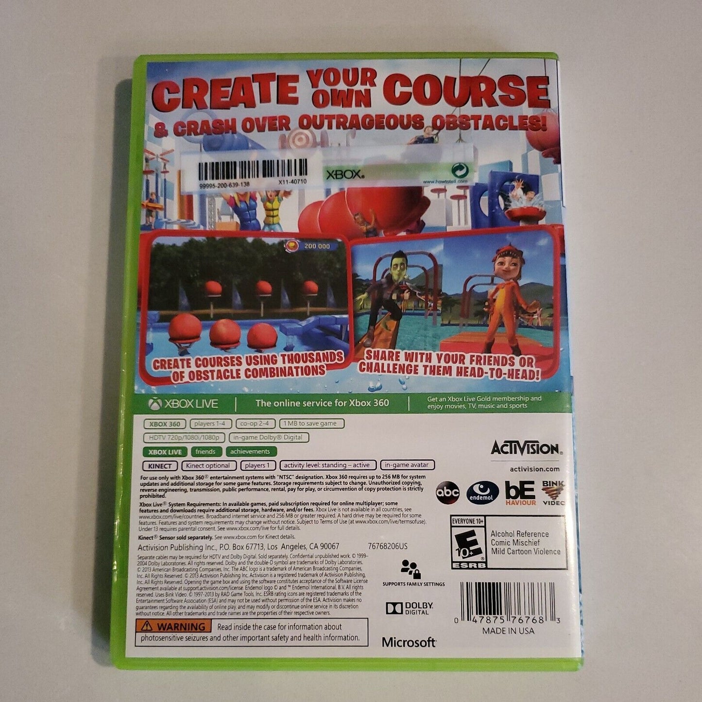 Wipeout: Create & Crash (Microsoft Xbox 360, 2013) No Manual SB1