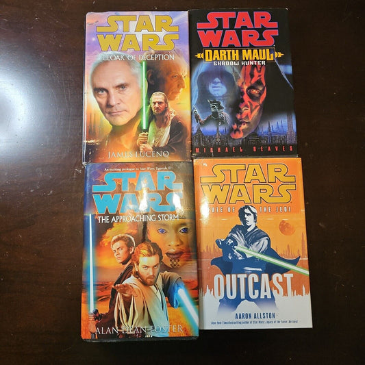 Lot 4 Star Wars Hardcover Books Darth MAUL APPROACHING STORM FATE OF JEDI, CLOAK