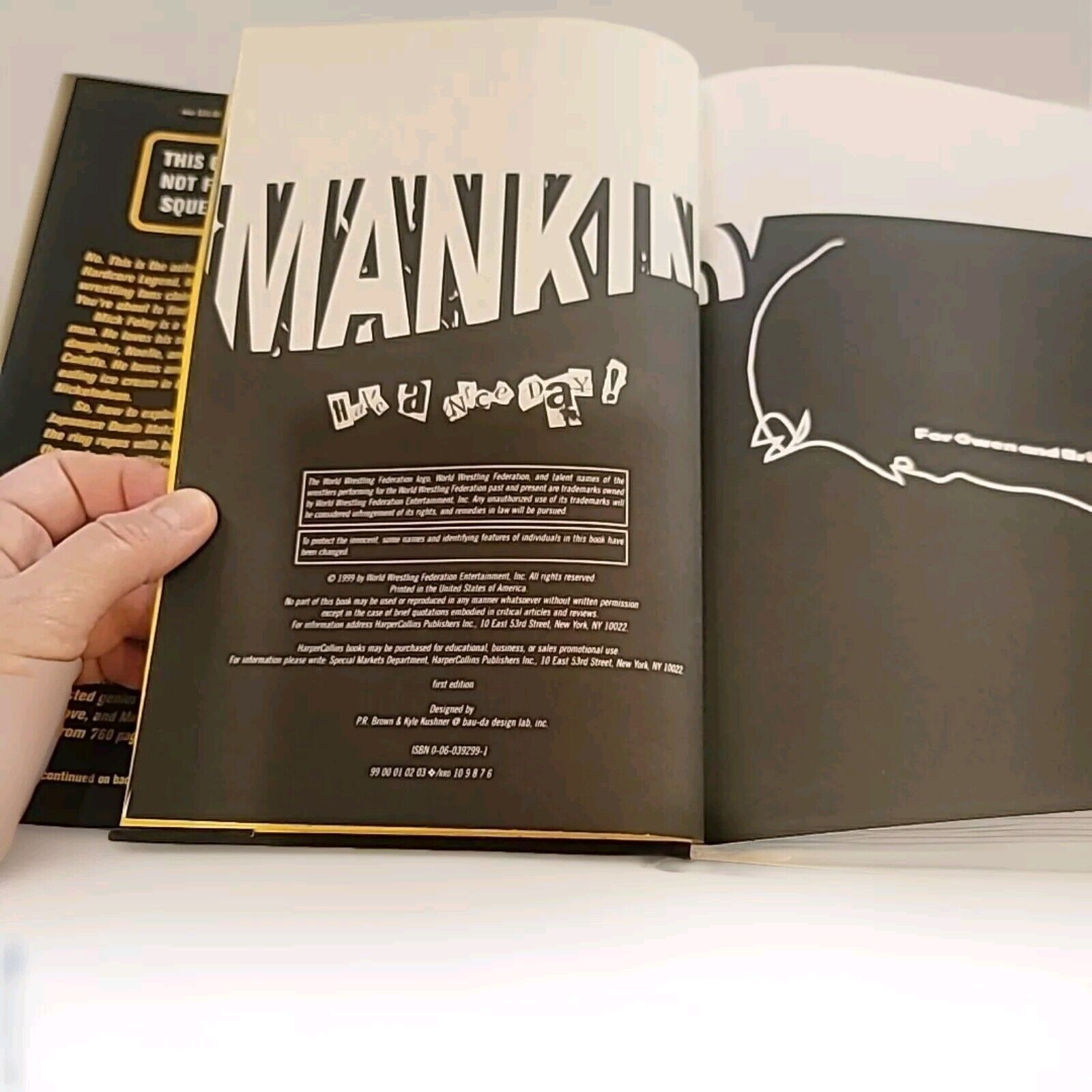 Mankind Have A Nice Day! Mick Foley WWE WWF Hardcover Book 1999 First Edition