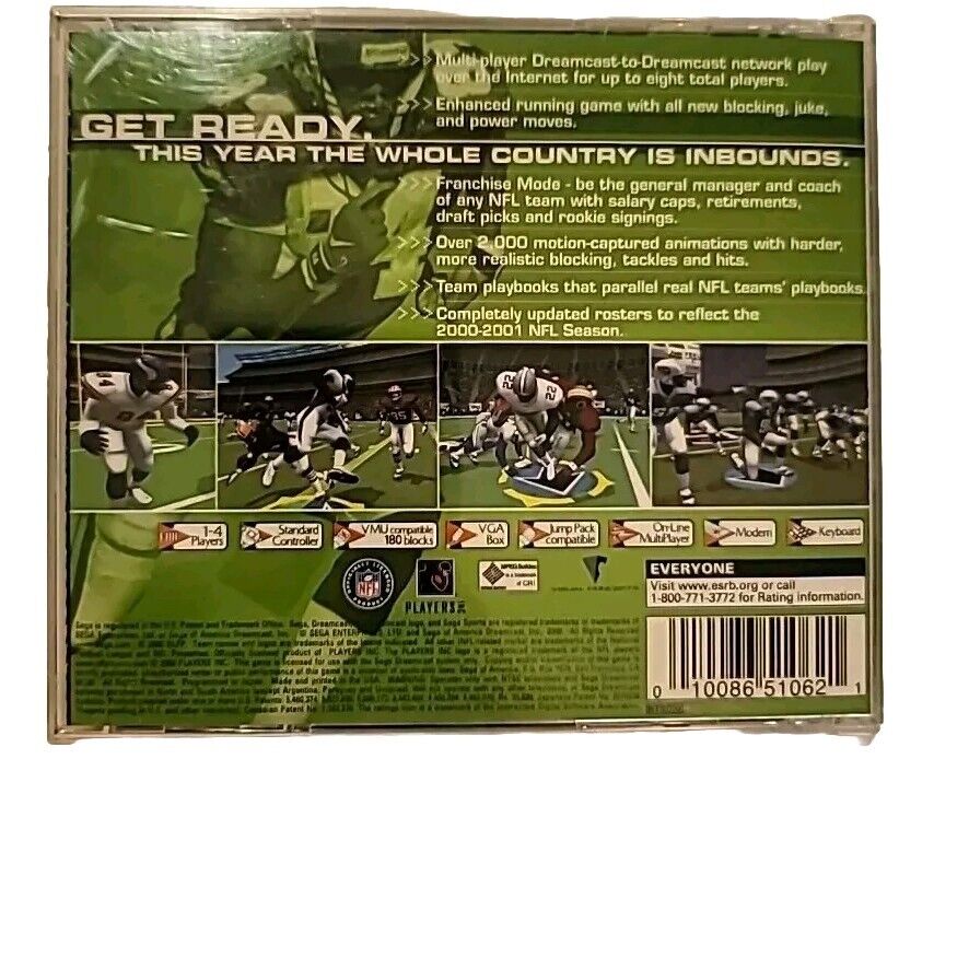 NFL 2K1 (Sega Dreamcast, 2001) CIB