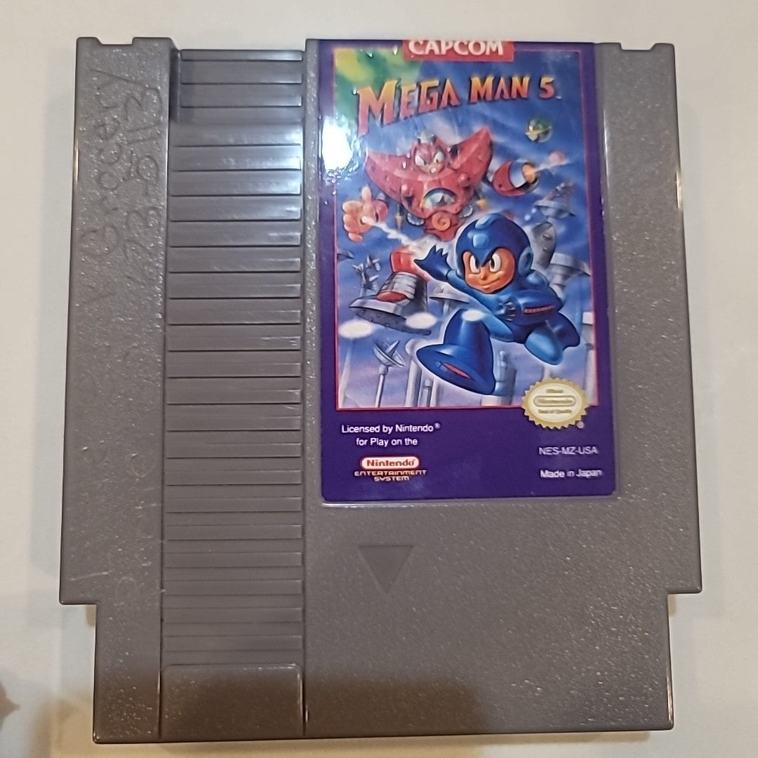 1985 Mega Man 5 (Nintendo NES) Complete CIB W Reg- Tested - Authentic
