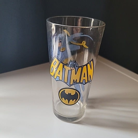 Vintage 1966 DC Comics BATMAN Superhero Pepsi Glass 6"