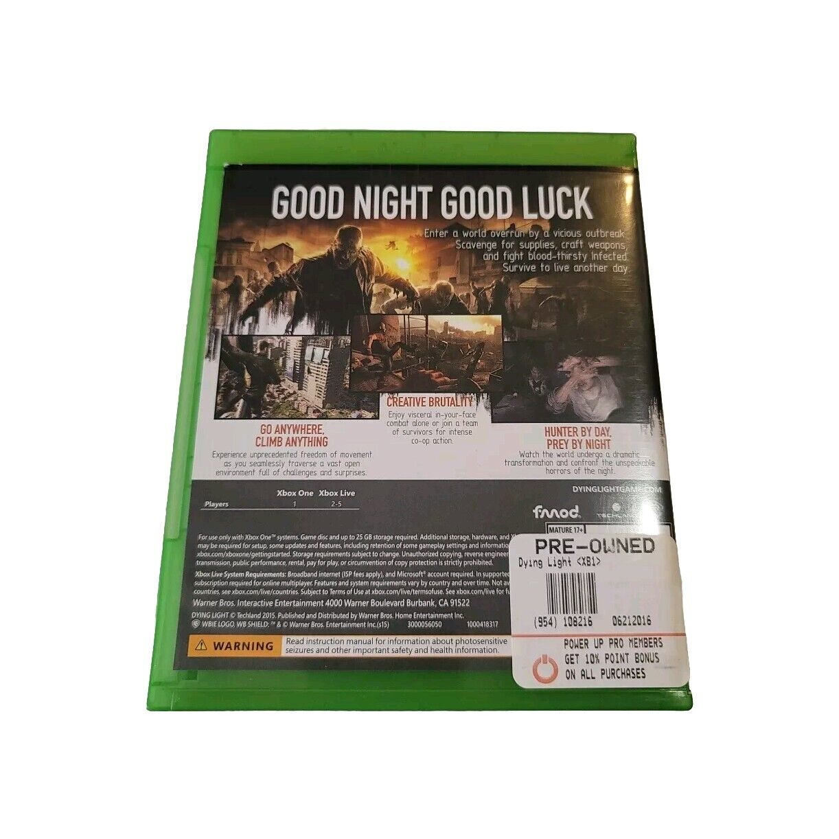 Dying Light (Microsoft Xbox One, 2015) CIB