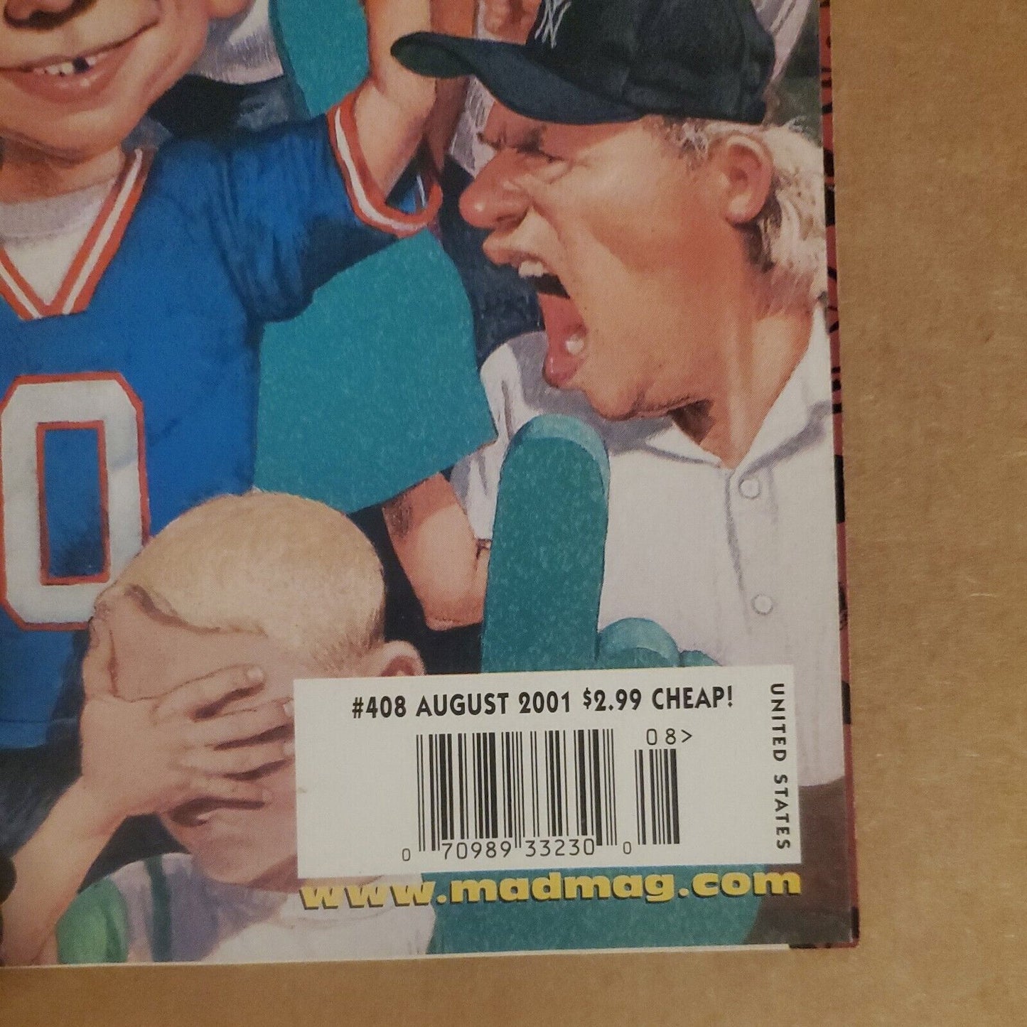 2001 (Aug.)  Mad Magazine, #408 The 50 Worst Things About Sports ~  Very Good +