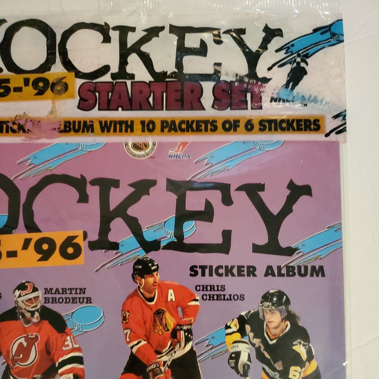 1995-96 Panini NHL Sticker Starter Set Album + 60 Stickers Factory Sealed