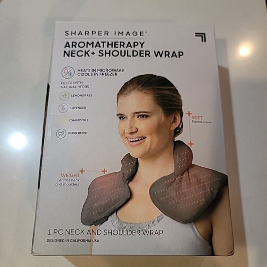 Sharper Image Aromatherapy Neck & Shoulder Wrap Heats And Cools W/ Natural Herbs