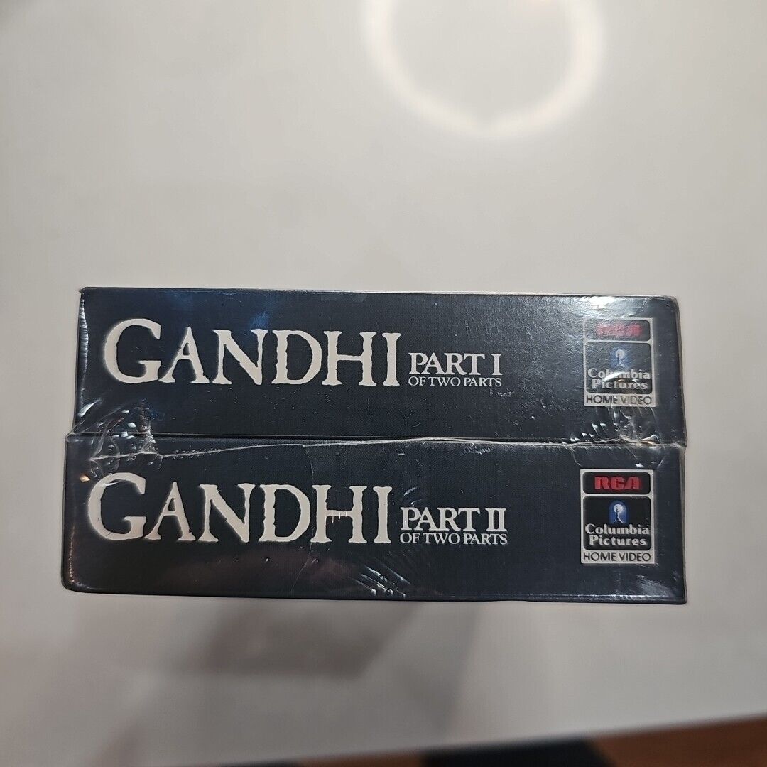 GANDHI VHS Factory Sealed RCA Columbia Tape Part I  II Ben Kingsley VTG OOP 1986