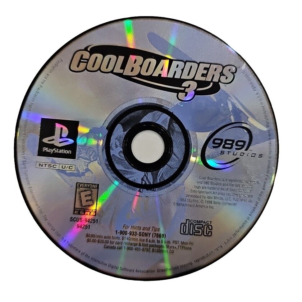 Cool Boarders 3 PS1 (Sony Playstation 1, 1998) Disc Only Tested