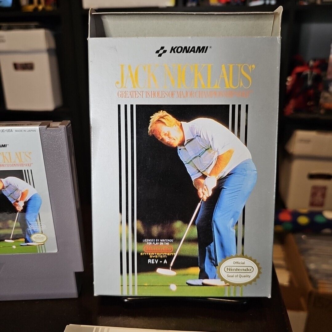 Jack Nicklaus' Greatest 18 Holes Major Championship Golf NES CIB Complete NM