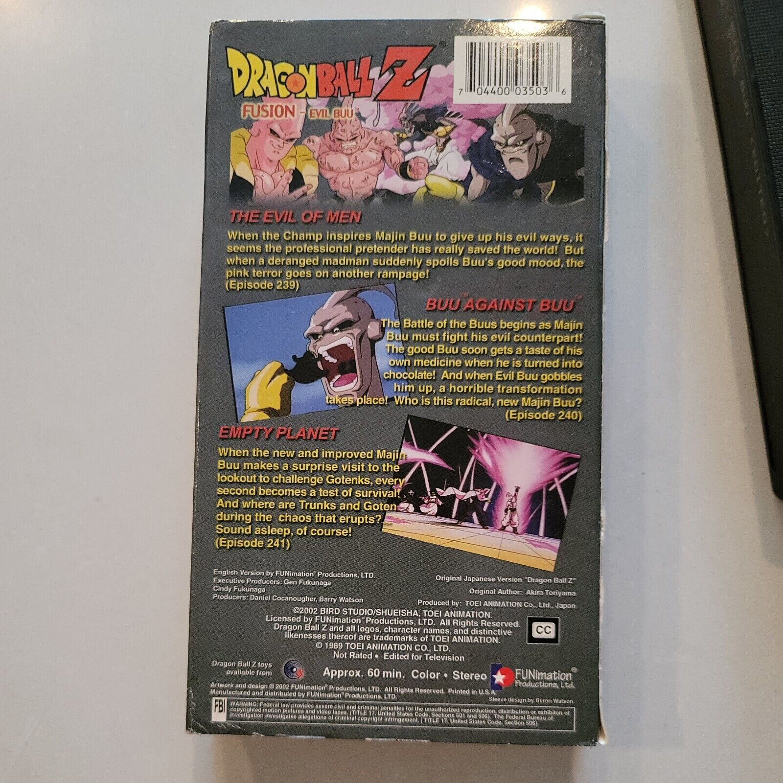 Dragon Ball Z - Fusion - Evil Buu  -  Very Good - VHS Edited Version SB10