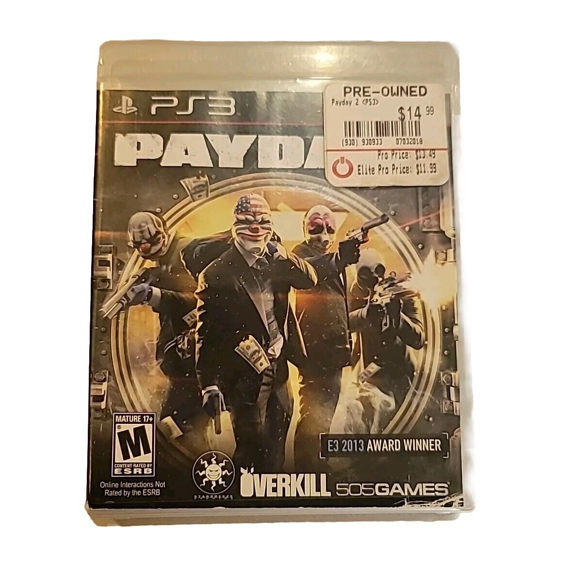 Payday 2 (Sony PlayStation 3, 2013 Ps3) USED