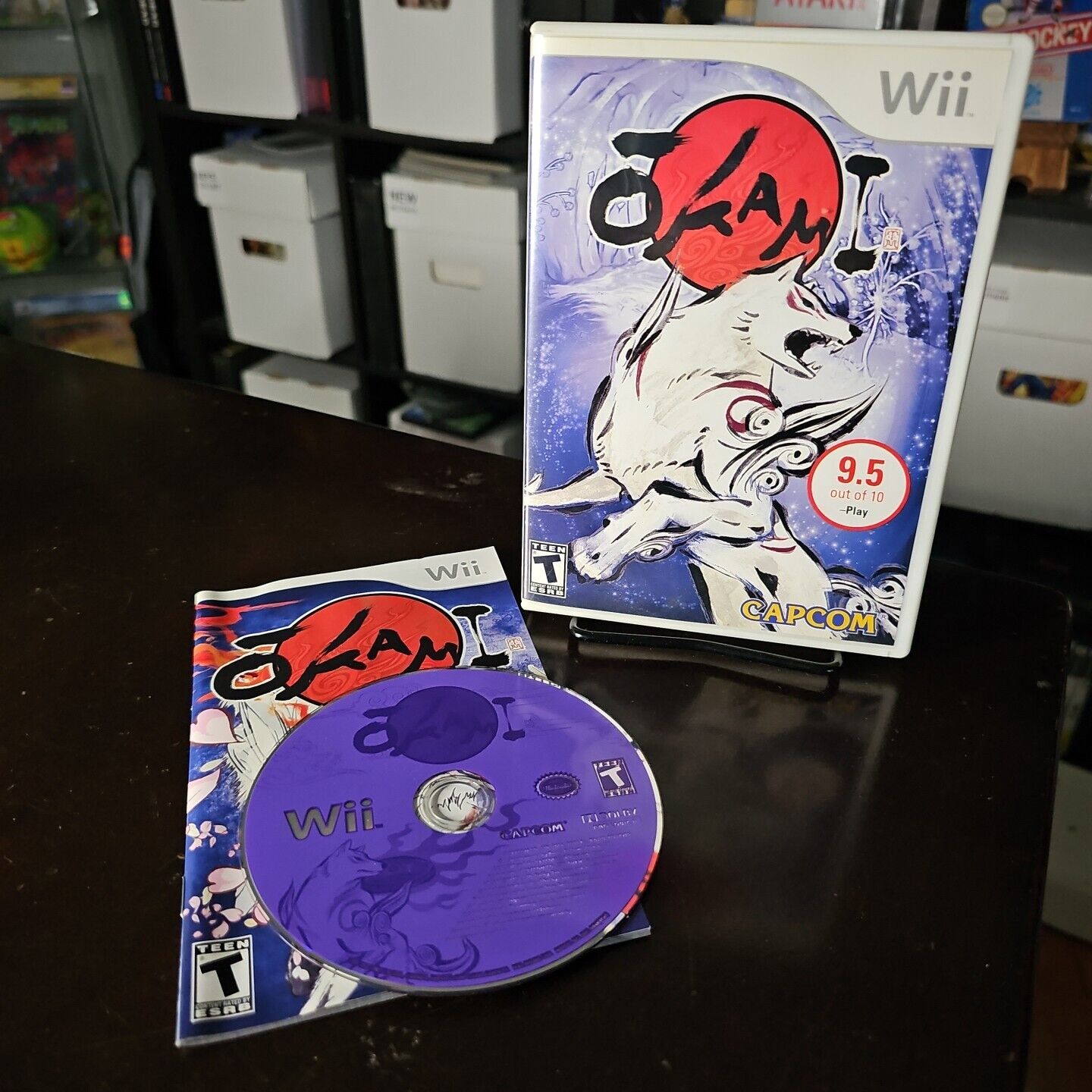 Okami Authentic CIB Complete In Box 1st Release Purple Disc (Nintendo Wii, 2008)