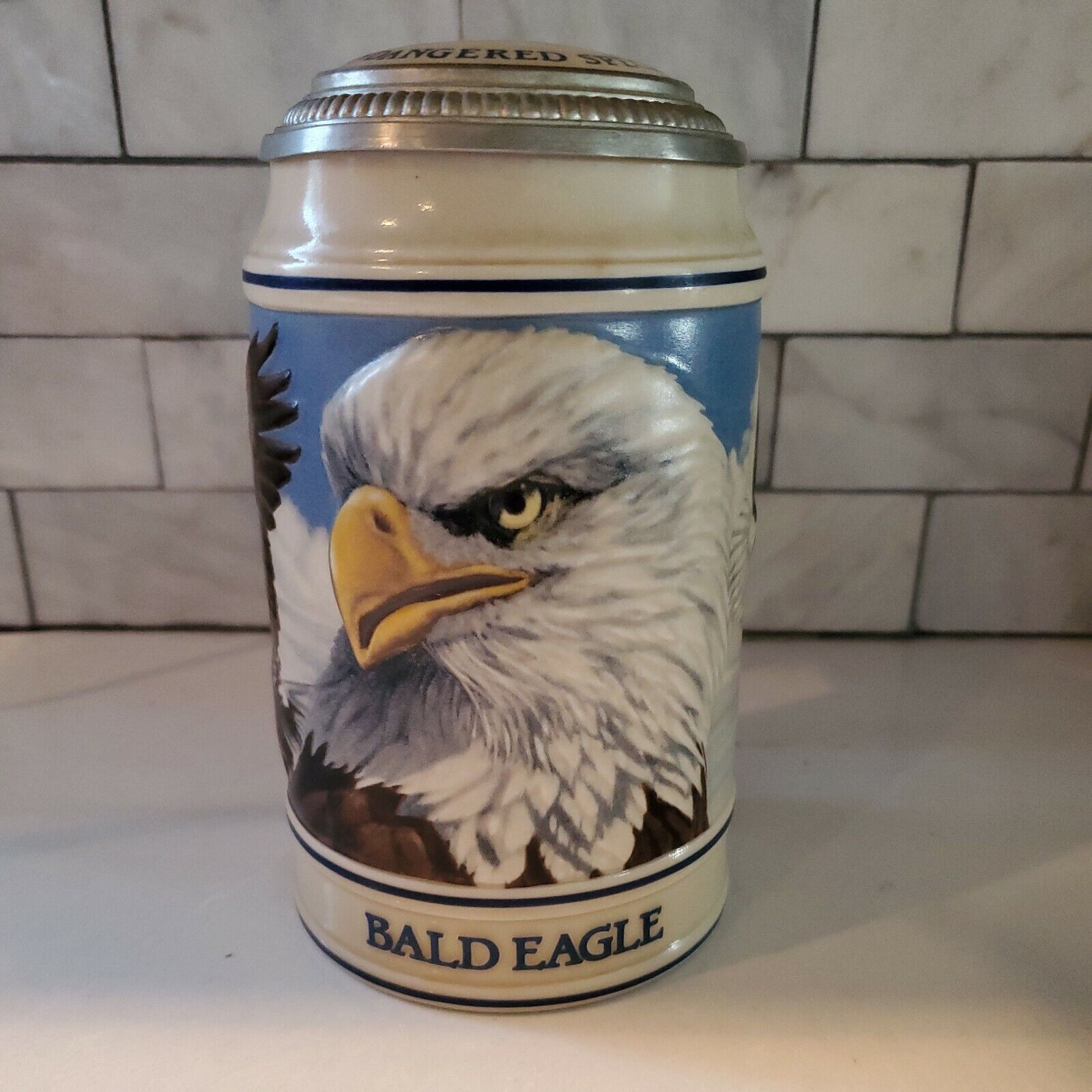 VTG 1989 Anheuser Busch Endangered Species Bald Eagle Budweiser Beer Stein KS21