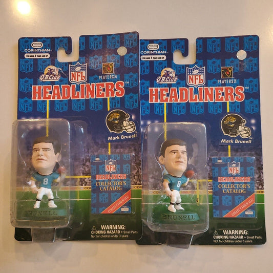 2 x Headliners Mark Brunell Jacksonville Jaguars 3" Figure NFL Corinthian 1997