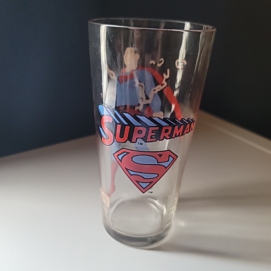 SUPERMAN 1975 DC Comics Vintage Collectible PEPSI Drinking Glass Series 6"