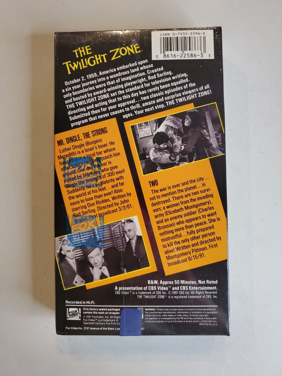 The Twilight Zone - Vol. 6: Mr. Dingle The Strong / Two (VHS, 1991) *RARE OOP* S