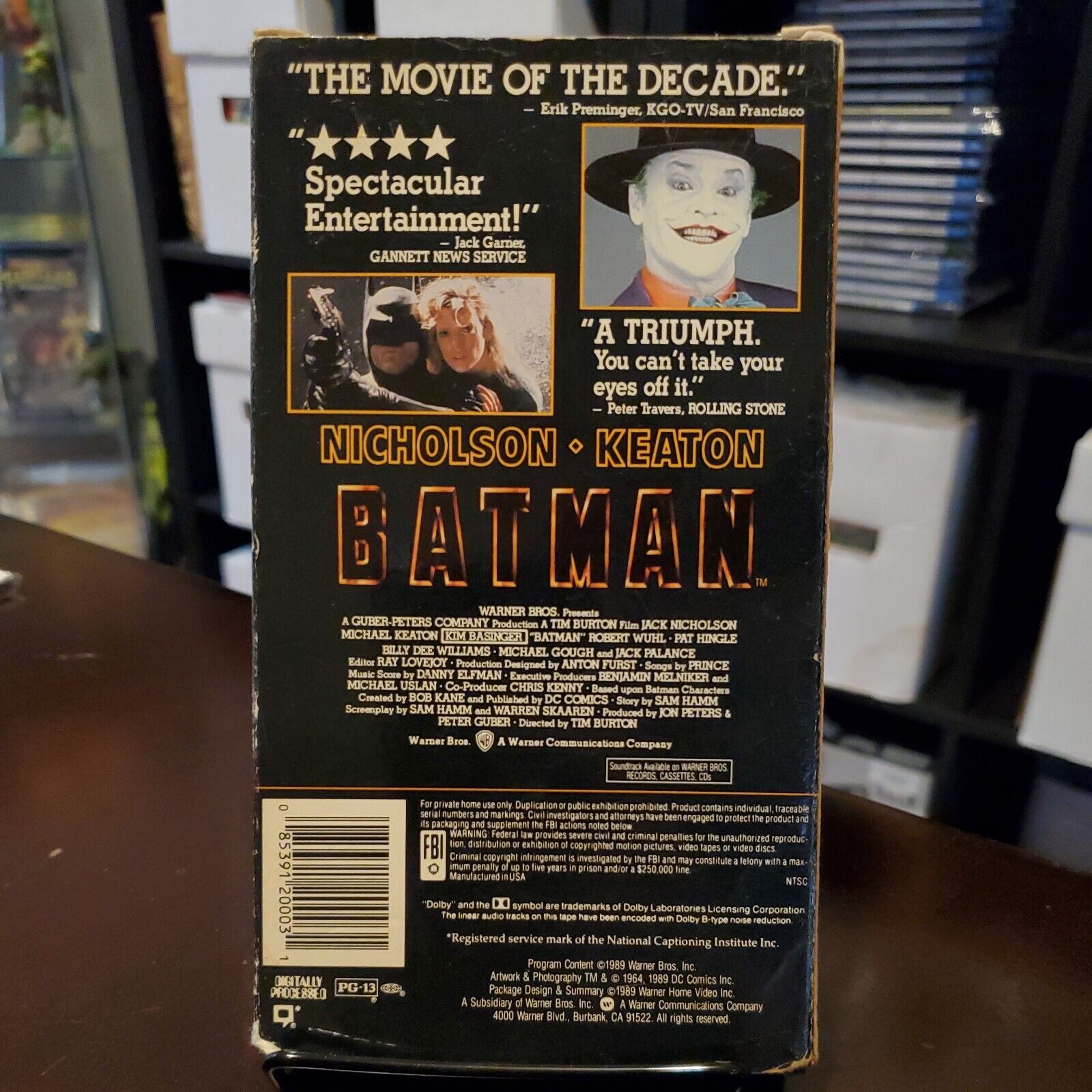 1989 Batman VHS Video Cassette Tape Nicholson, Keaton Action DC Comics 