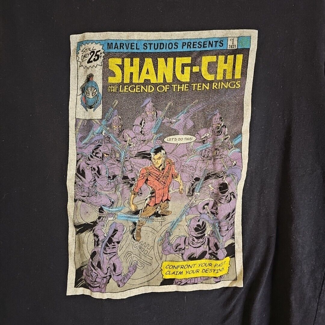 Marvel Mens Graphic T Shirt XL Black Solid Pullover Short Sleeve Shang-Chi