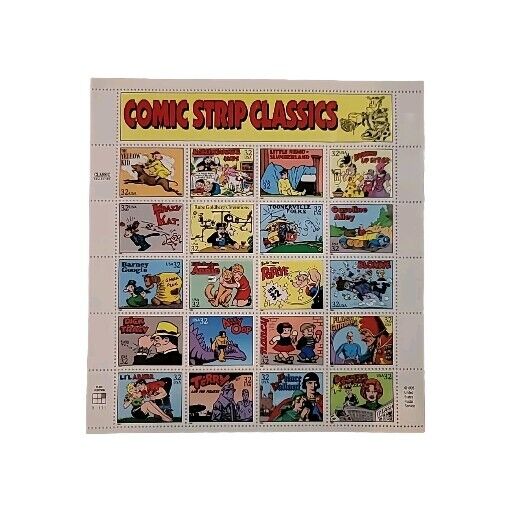 1995 US Comic Strip Classics  Sheet of 20 with Commemorative Bag