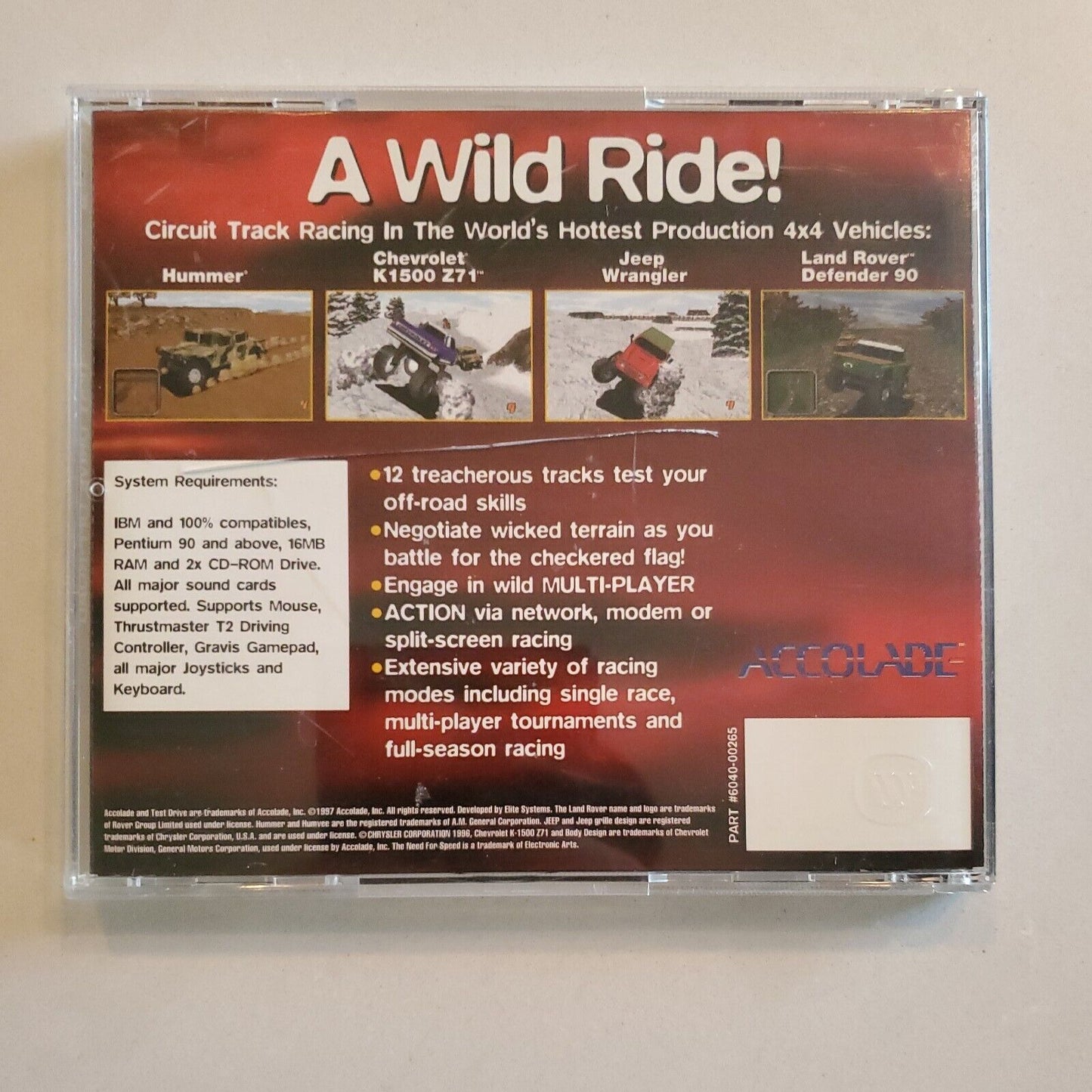 Test Drive Off-Road PC CD-Rom Racing Computer Game 1996 Accolade Complete