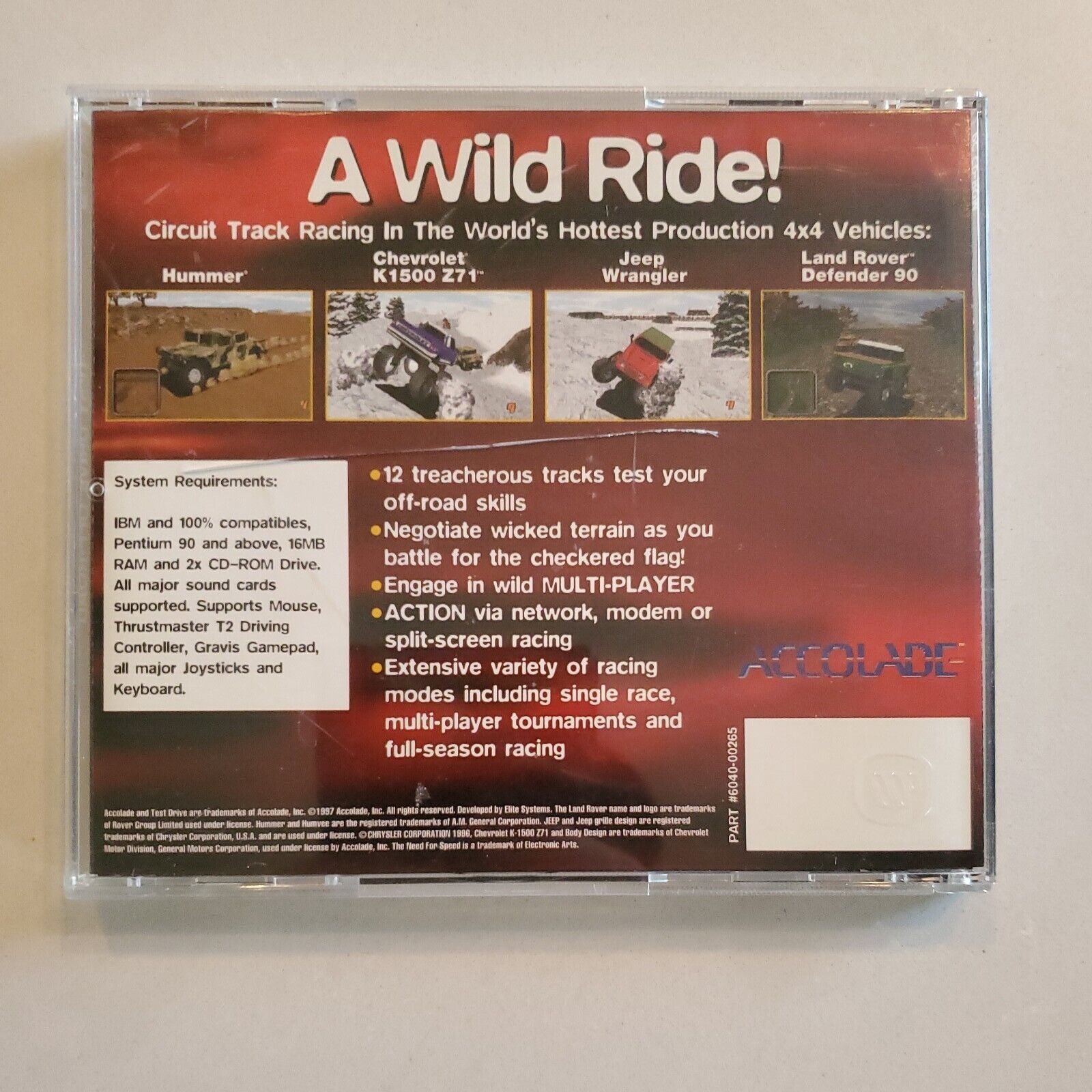 Test Drive Off-Road PC CD-Rom Racing Computer Game 1996 Accolade Complete