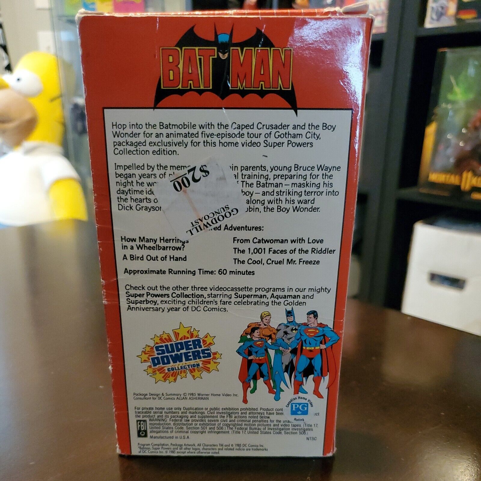 Batman 5 Sensational Stories Super Powers VHS 1985 WHV Canadian Variant