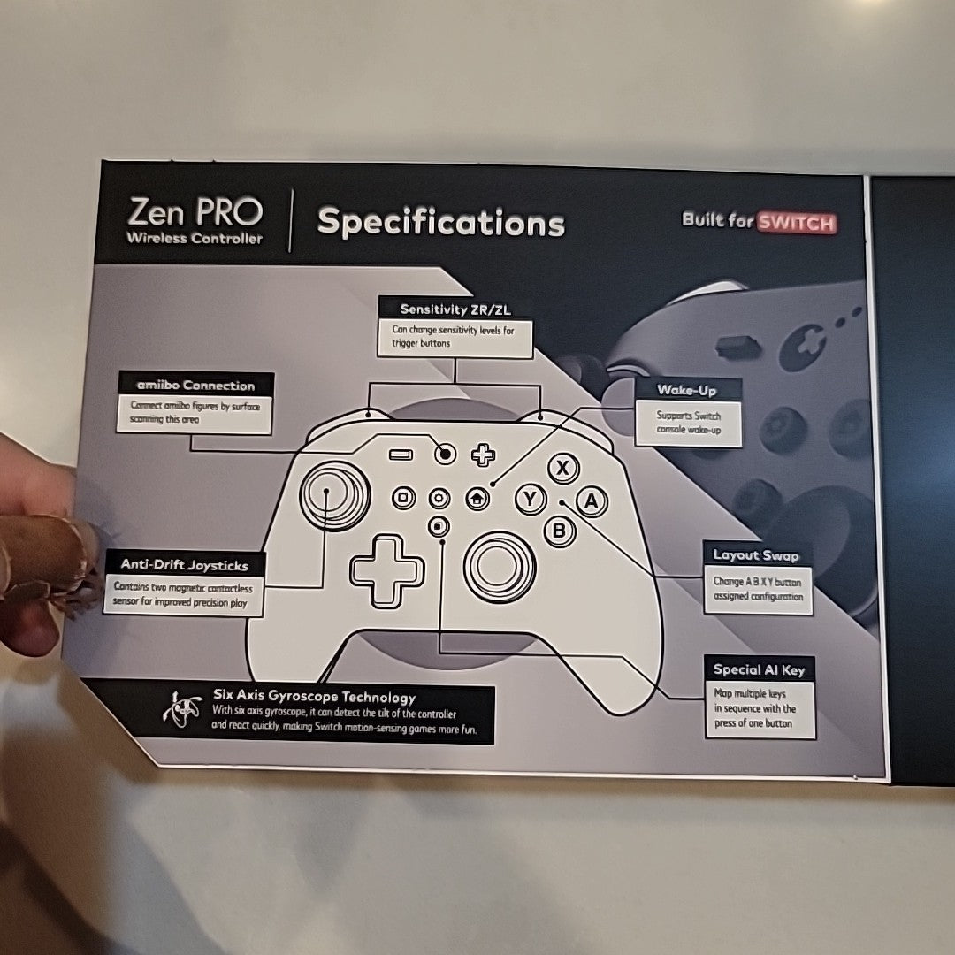 NEW Zen Pro Wireless Controller - for Nintendo Switch - BLACK - NS09