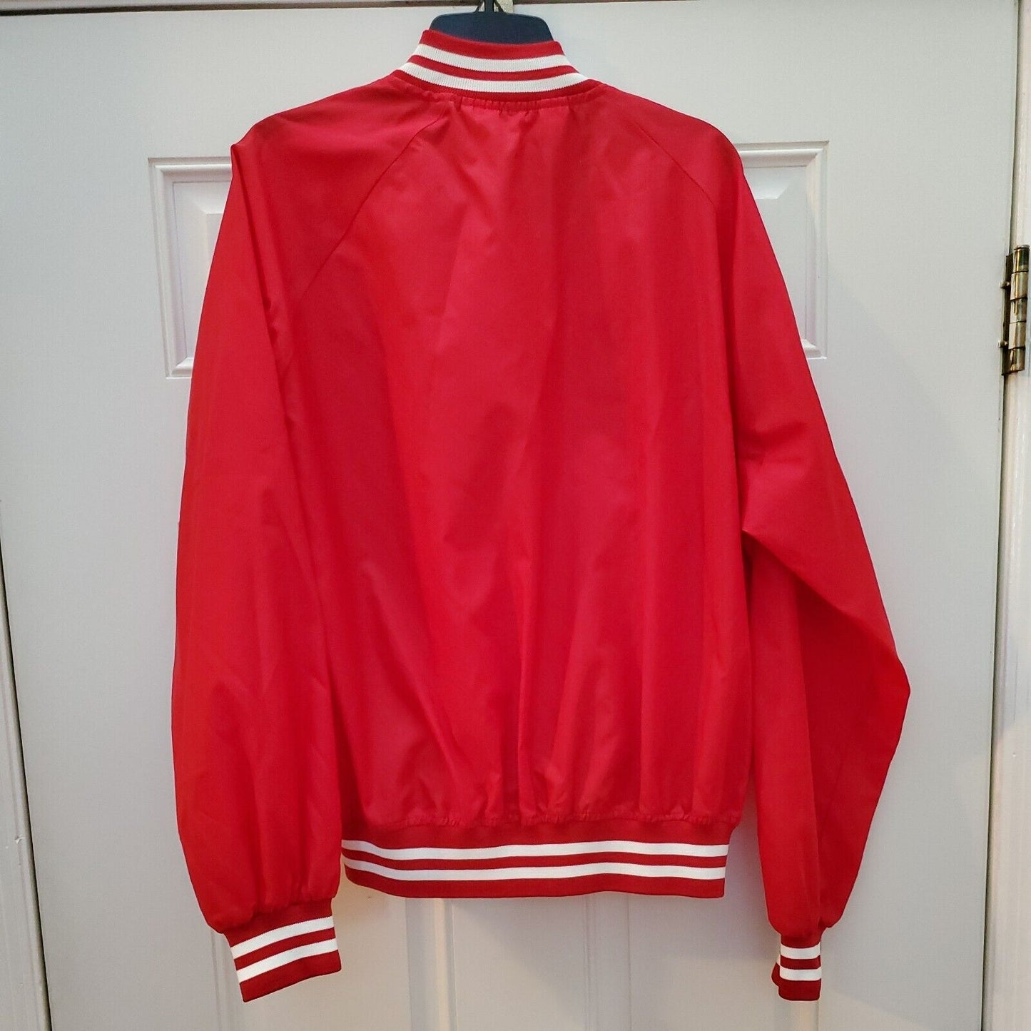 Vintage Ohio State Buckeyes Red Auburn Sportswear Satin Jacket Chalk Line XL vtg