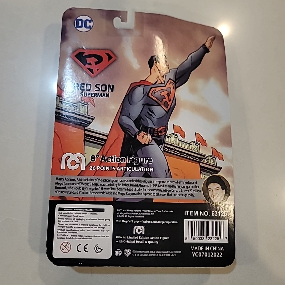 MEGO DC Comics Red Son Superman 8" Articulated Action Figure NEW