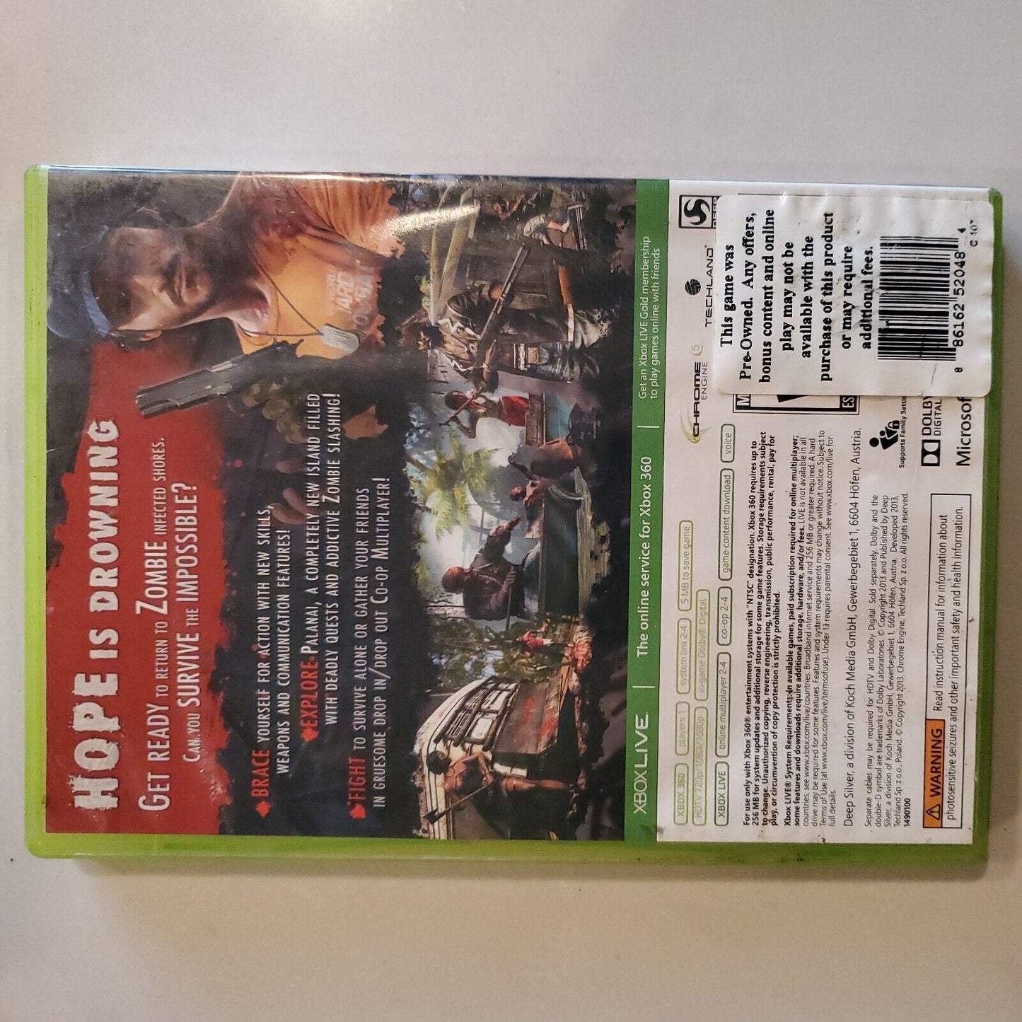 Dead Island: Riptide (Microsoft Xbox 360, 2013) CIB Complete SB11