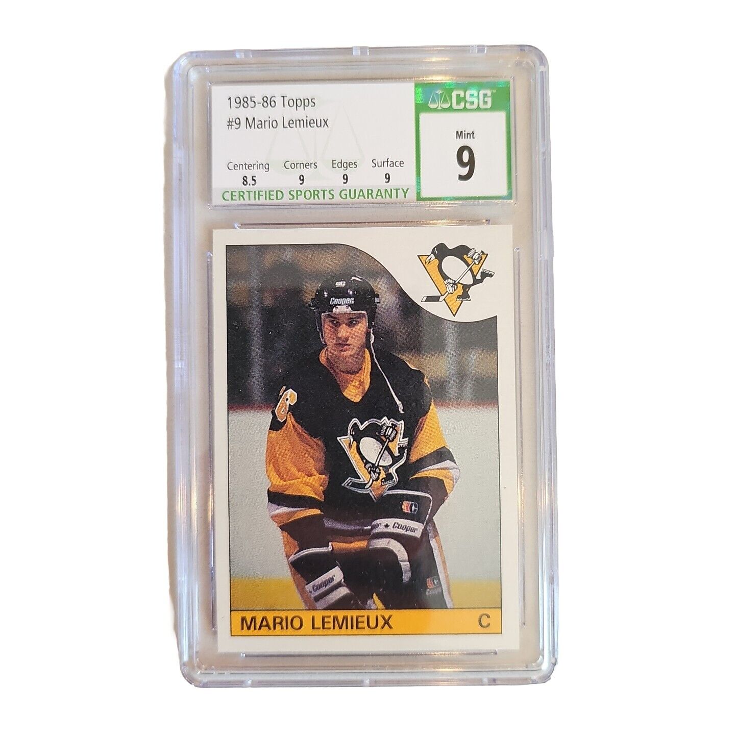 Mario Lemieux 1985 Topps #9 CSG 9 Penguins