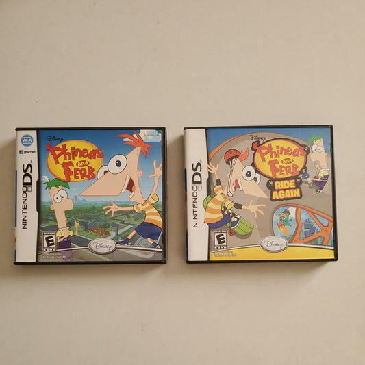 Phineas and Ferb + Phineas and Ferb: Ride Again (Nintendo DS Games) Complete CIB