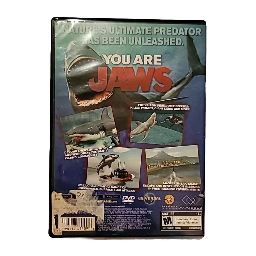 Jaws Unleashed Sony PlayStation 2 2006 Jaws the Game PS2 CIB Complete