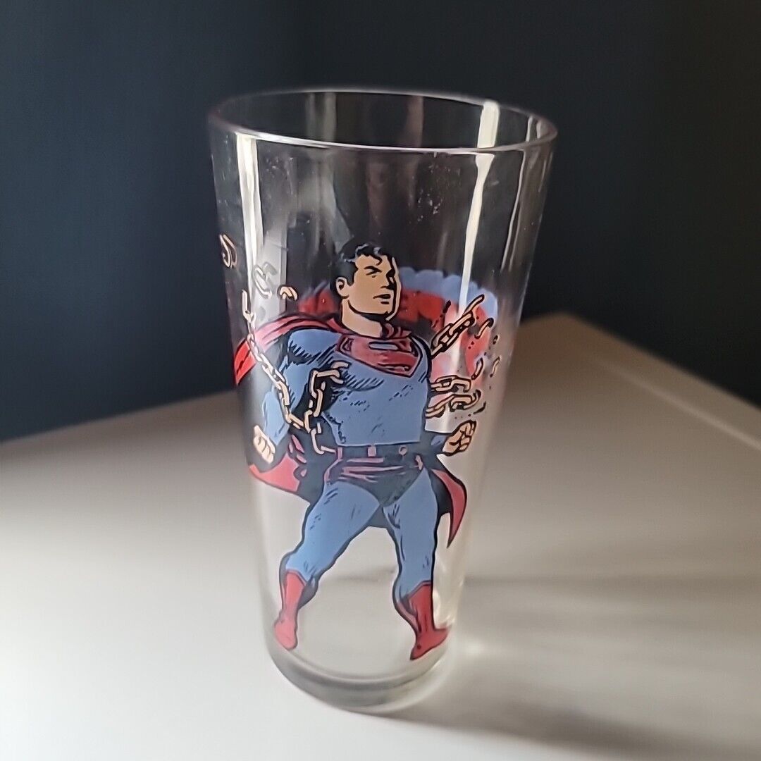 SUPERMAN 1975 DC Comics Vintage Collectible PEPSI Drinking Glass Series 6"