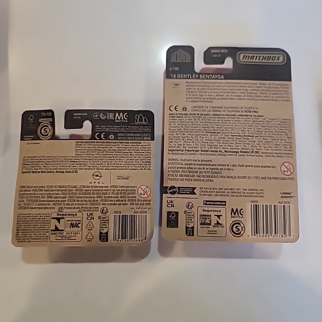 2 MATCHBOX Cars New '18 Bentley Bentayga & 1975 Opel Kadett
