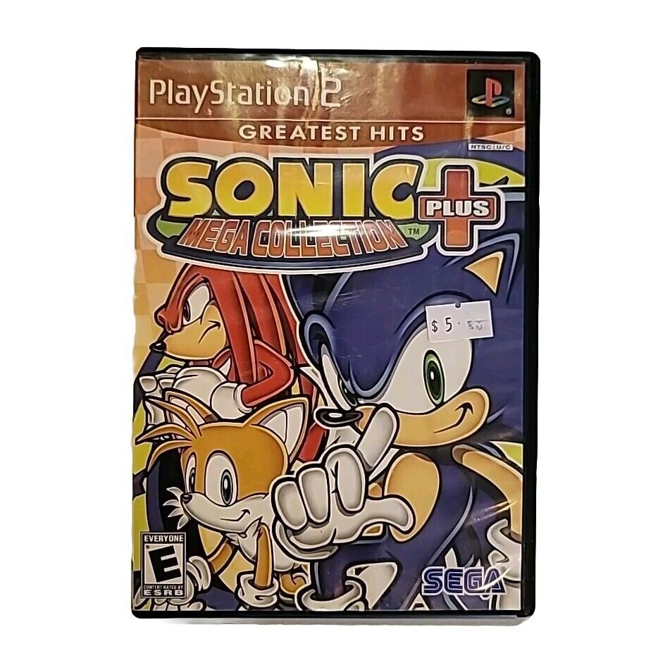 "SONIC MEGA COLLECTION +" PS2 PlayStation 2 video game complete w/ case & manual