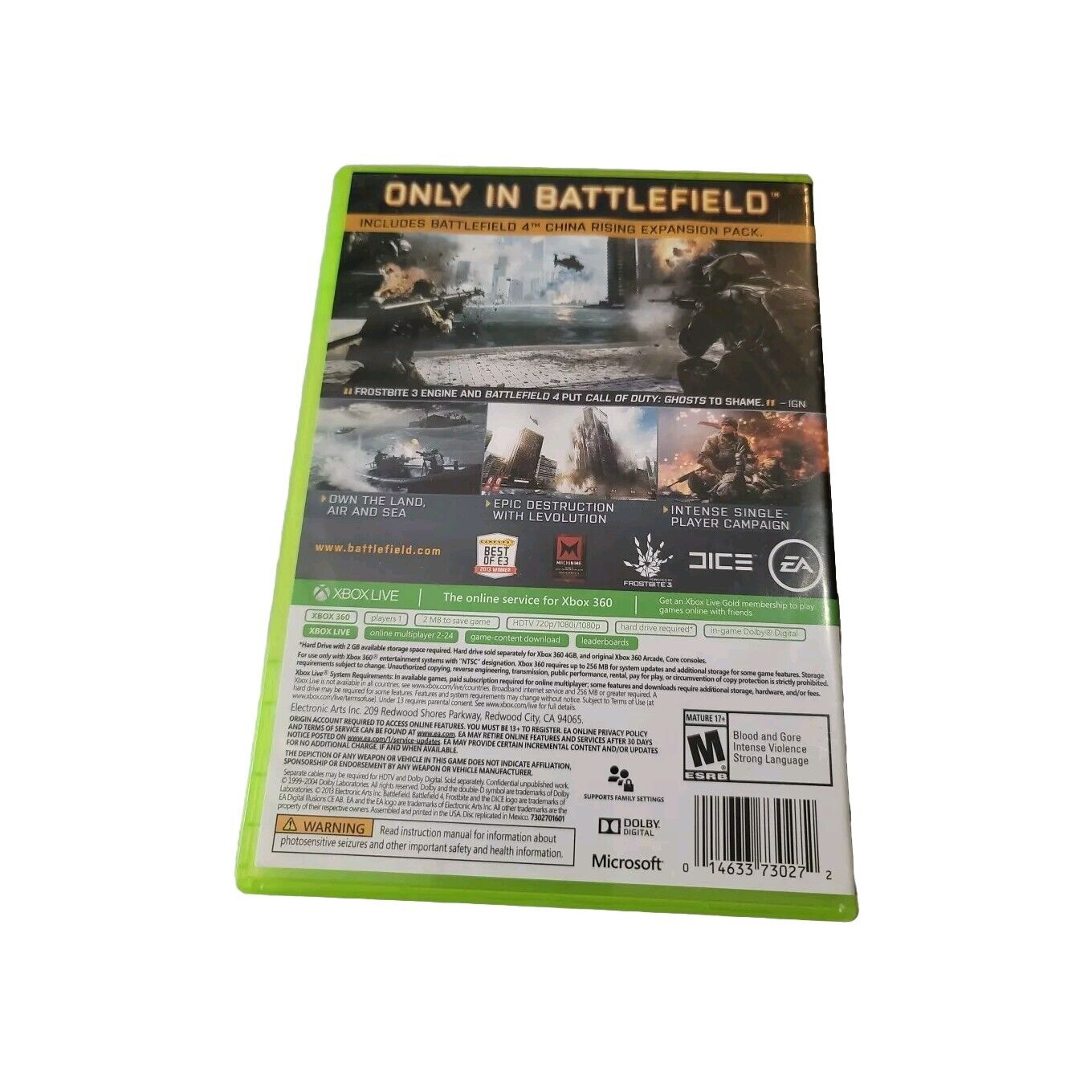 Battlefield 4 (Microsoft Xbox 360, 2013)