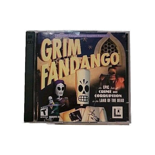 Grim Fandango PC Video Game CD-ROM, 2-Disc Set, 1997, LucasArt